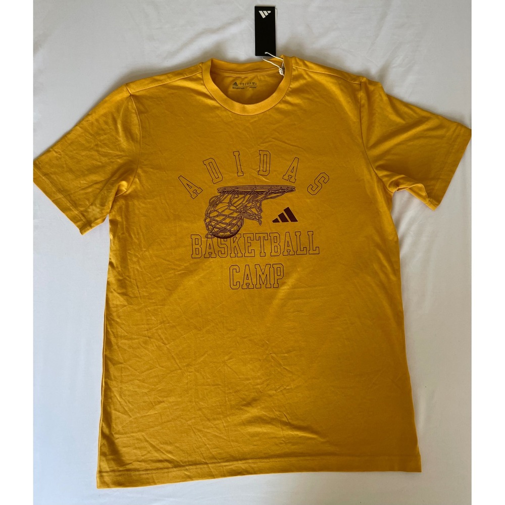 Adidas Mens Basketball Camp T-Shirt Preloved Yellow IM4625 Small NWT